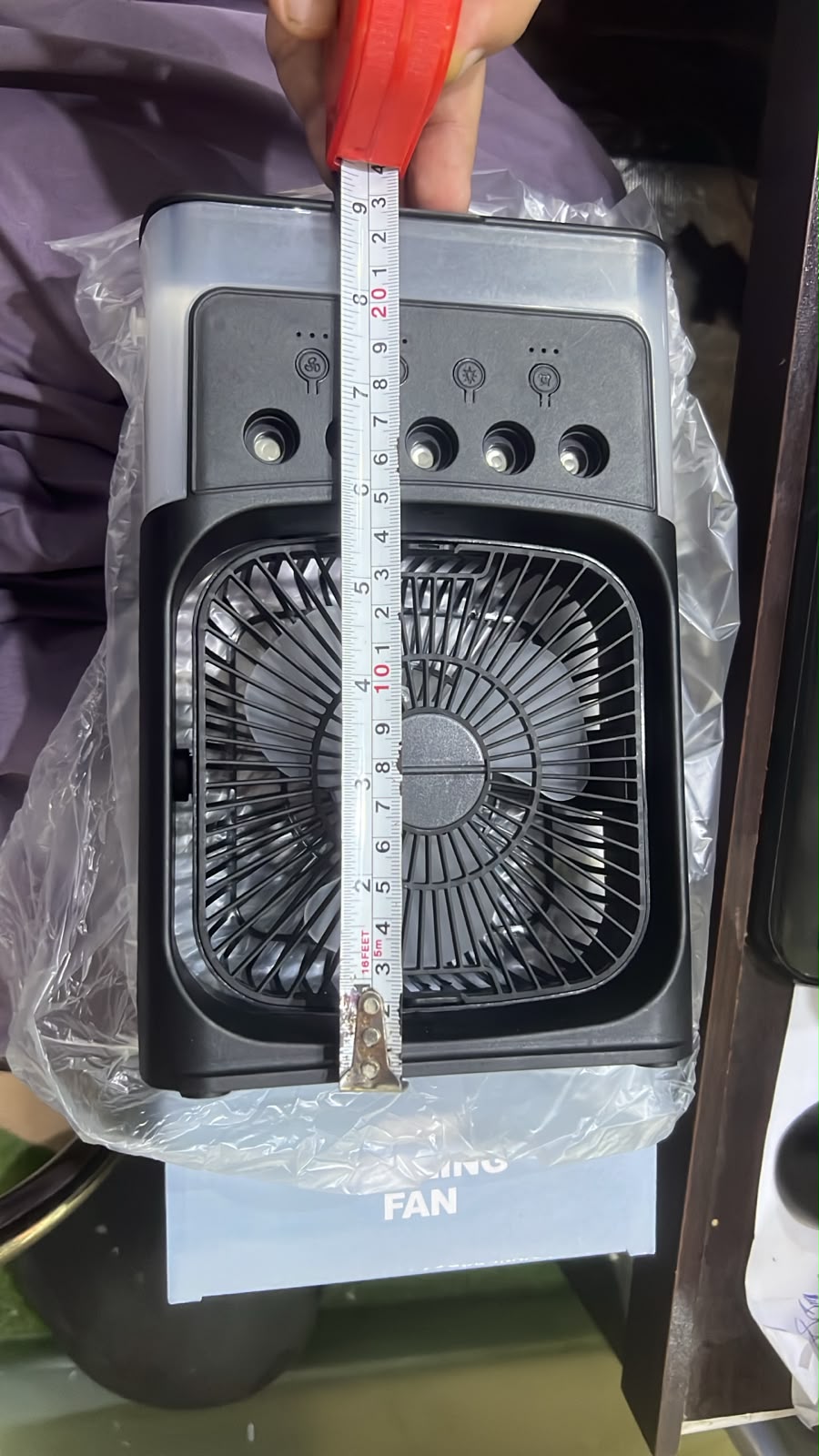 Portable 3-in-1 Air Cooler Fan with Humidifier Mist & LED Light (9 Inch)